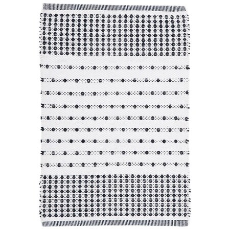 Safavieh 6 x 9 ft. Montauk Contemporary Rectangle Flat Weave Rug Black & Ivory MTK714Z-6